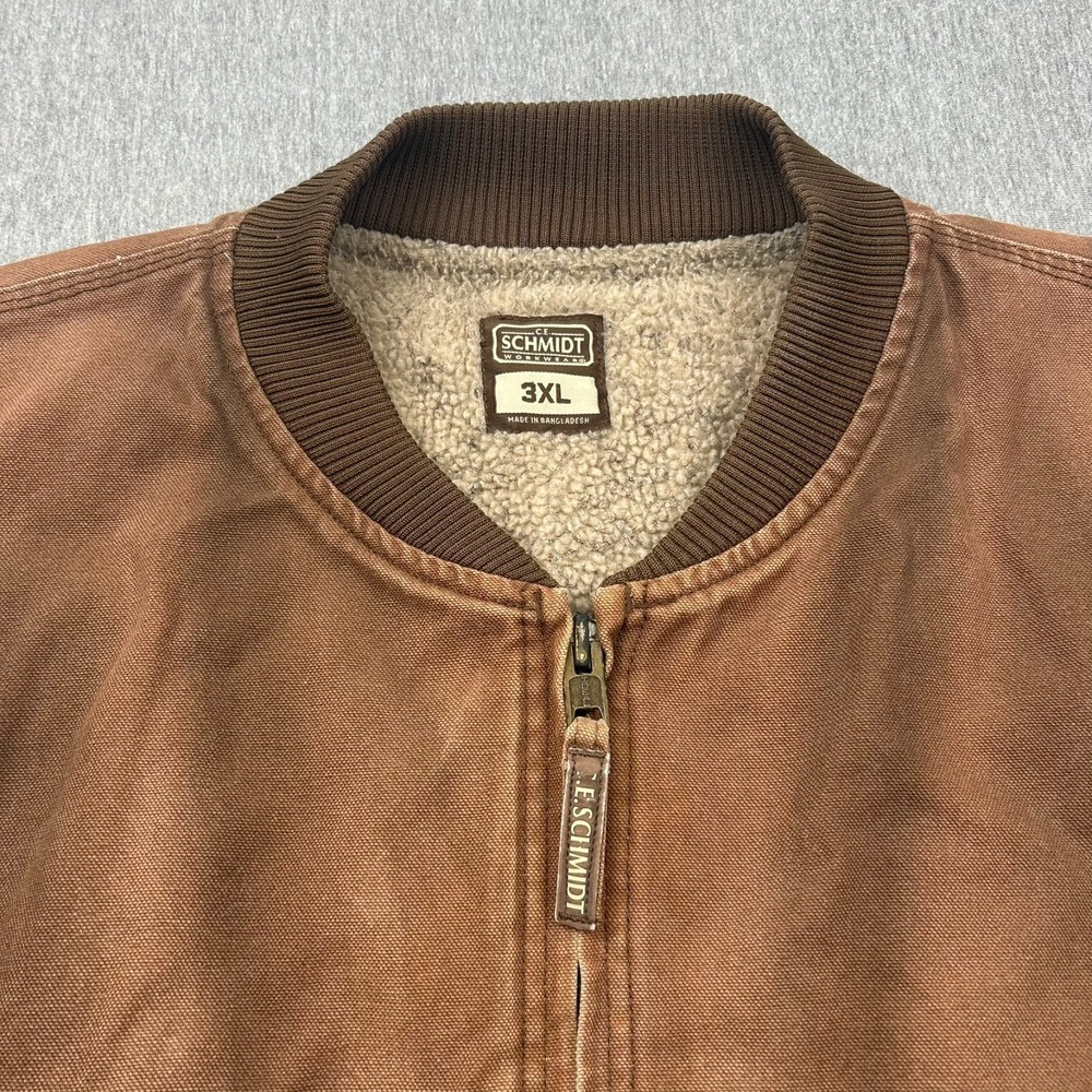 CE Schmidt Full Zip Sherpa Lined Canvas Vest Mens 3XL Brown Outdoor Workwear - Picture 5 of 16